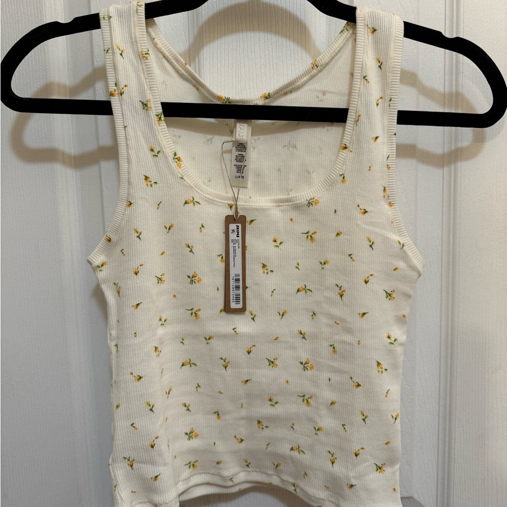 SOLD SKIMS Marigold Rosebud Print Cotton Rib Tank Top